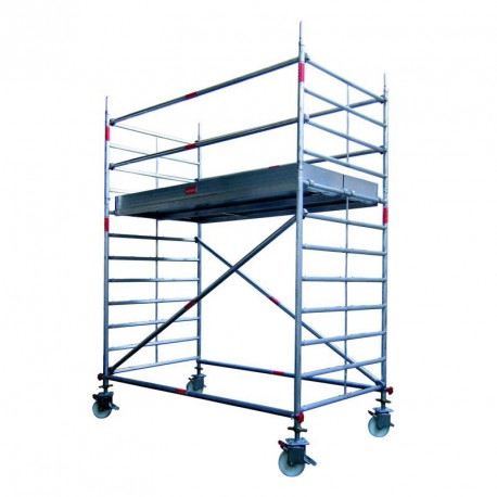 Échafaudage roulant ALUXIS 140 Aluminium, haut. plancher 4 m